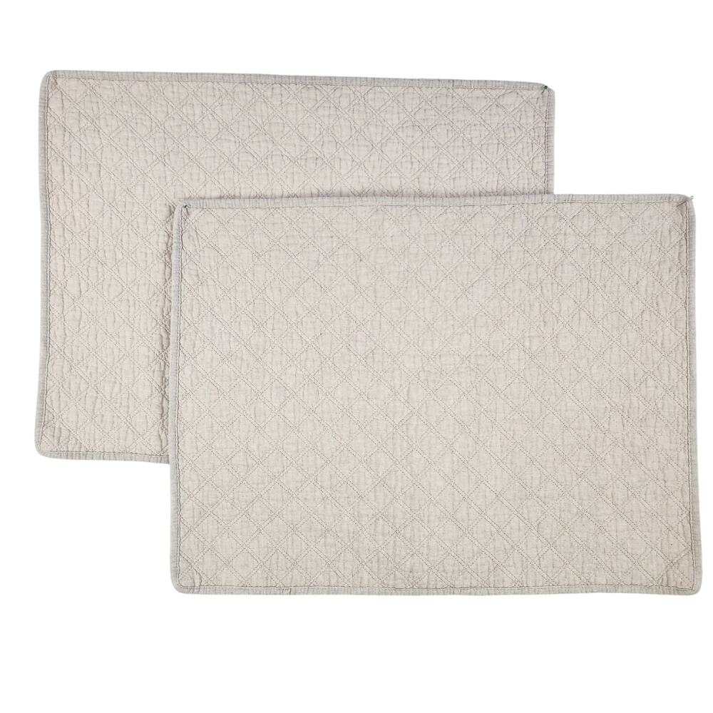 Atelier Nicole Miller Linen/Cotton Pillow Shams 2pc Set 20”x26”Standard Size